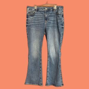 American Eagle Blue Flare Wide Leg Denim